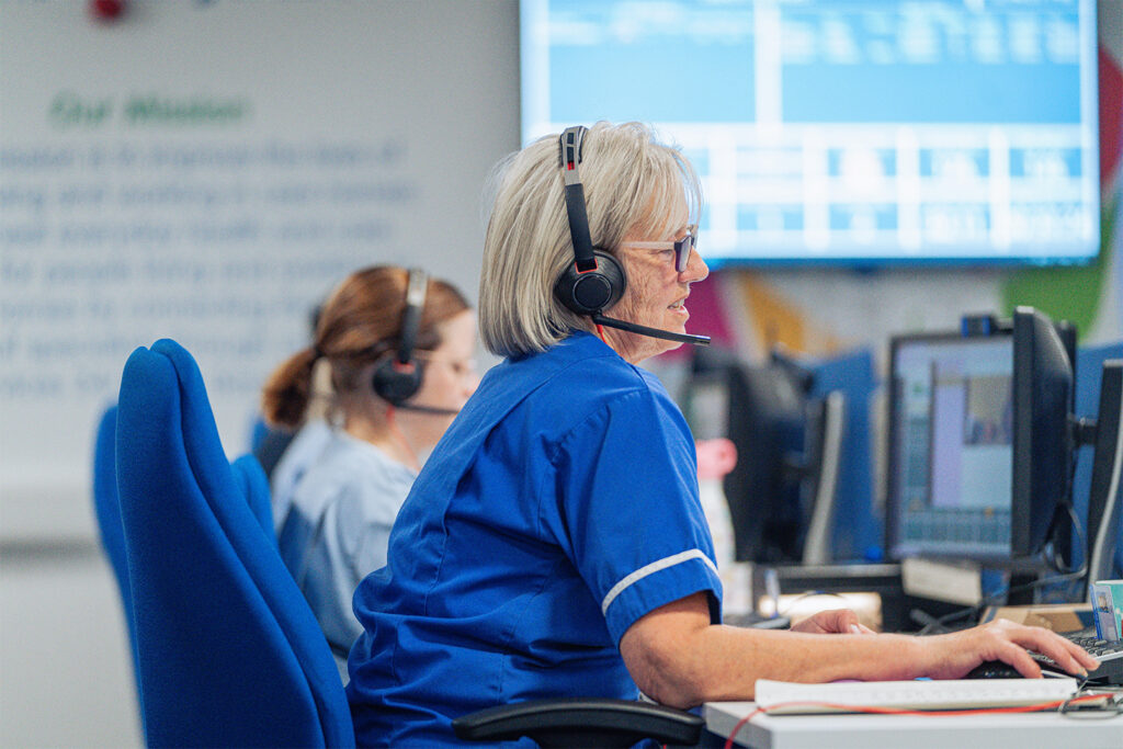 NHS clinician holding a video call with a MEDIO platform